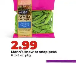 Hy-Vee Mann's snow or snap peas offer