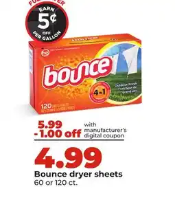 Hy-Vee Bounce dryer sheets offer
