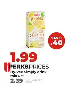 Hy-Vee Hy-Vee Simply drink mix offer