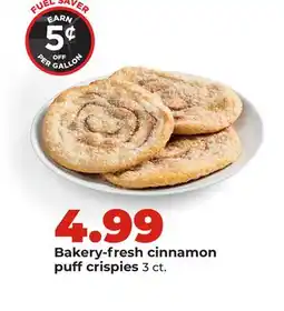 Hy-Vee Bakery-fresh cinnamon puff crispies offer