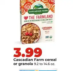 Hy-Vee Cascadian Farm cereal or granola offer
