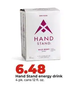 Hy-Vee Hand Stand energy drink offer