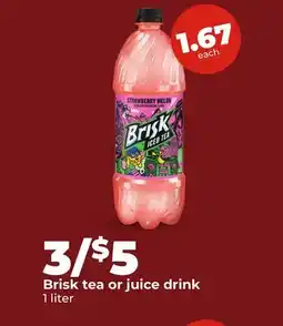 Hy-Vee Brisk tea or juice drink offer