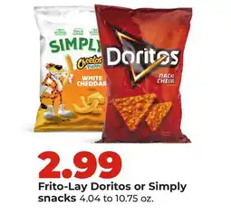 Hy-Vee Frito-Lay Doritos or Simply snacks offer