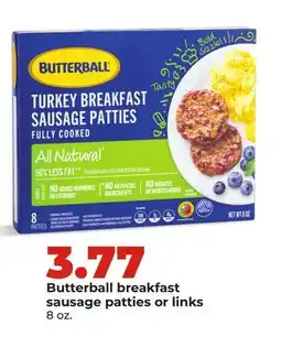 Hy-Vee Butterball breakfast sausage patties or links offer
