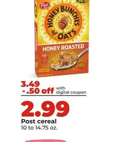 Hy-Vee Post cereal offer