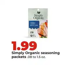 Hy-Vee Simply Organic seasoning packets offer