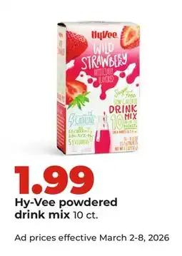Hy-Vee Hy-Vee powdered drink mix offer
