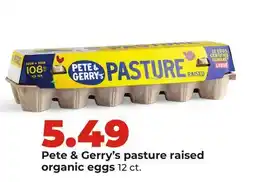 Hy-Vee Pete & Gerry's pasture raised organic eggs offer