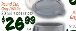 Restaurant Depot Round Can, Gray / White offer