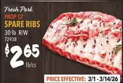 Restaurant Depot Fresh Pork SPARE RIBS offer