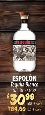 Restaurant Depot ESPOLÒN Tequila Blanco offer