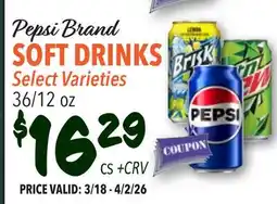 Restaurant Depot Pepsi Brand SOFT DRINKS offer