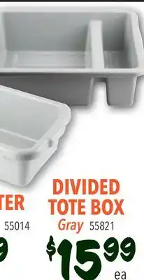 Restaurant Depot DIVIDED TOTE BOX offer