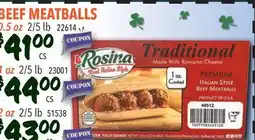 Restaurant Depot ROSINA Traditional PREMIUM ITALIAN STYLE BEEF MEATBALLS offer