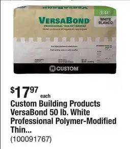 The Home Depot Custom Building Products VersaBond 50 lb. White Professional Polymer-Modified Thinset Mortar offer