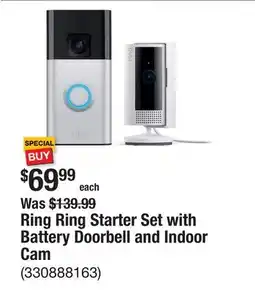 The Home Depot Ring Ring Starter Set with Battery Doorbell and Indoor Cam offer