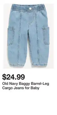 Old Navy Old Navy Baggy Barrel-Leg Cargo Jeans for Baby offer