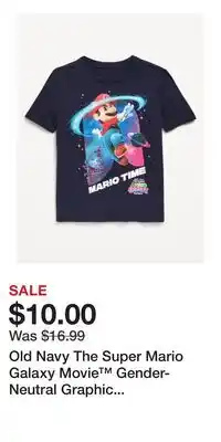 Old Navy Old Navy The Super Mario Galaxy Movie Gender-Neutral Graphic T-Shirt for Kids offer