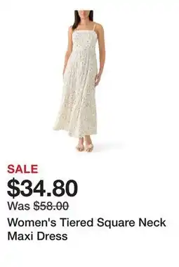 Belk Women's Tiered Square Neck Maxi Dress offer
