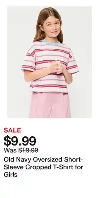 Old Navy Old Navy Oversized Short-Sleeve Cropped T-Shirt for Girls offer