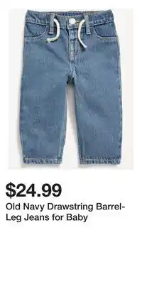 Old Navy Old Navy Drawstring Barrel-Leg Jeans for Baby offer