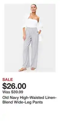 Old Navy Old Navy High-Waisted Linen-Blend Wide-Leg Pants offer