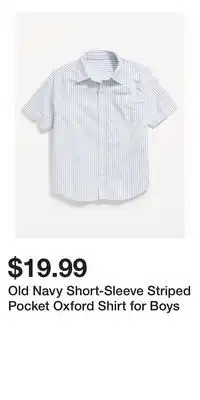 Old Navy Old Navy Short-Sleeve Striped Pocket Oxford Shirt for Boys offer