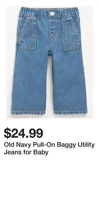 Old Navy Old Navy Pull-On Baggy Utility Jeans for Baby offer