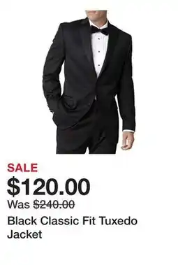 Belk Black Classic Fit Tuxedo Jacket offer