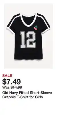 Old Navy Old Navy Fitted Short-Sleeve Graphic T-Shirt for Girls offer