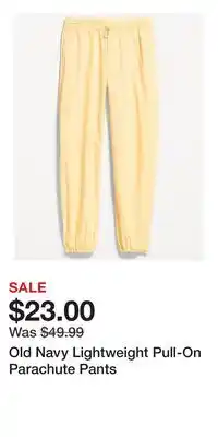 Old Navy Old Navy Lightweight Pull-On Parachute Pants offer