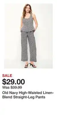 Old Navy Old Navy High-Waisted Linen-Blend Straight-Leg Pants offer