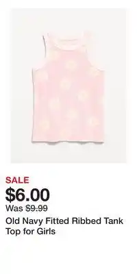 Old Navy Old Navy Fitted Ribbed Tank Top for Girls offer