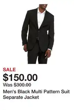 Belk Men's Black Multi Pattern Suit Separate Jacket offer