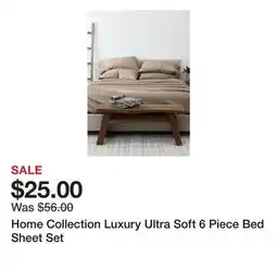 Belk Home Collection Luxury Ultra Soft 6 Piece Bed Sheet Set offer
