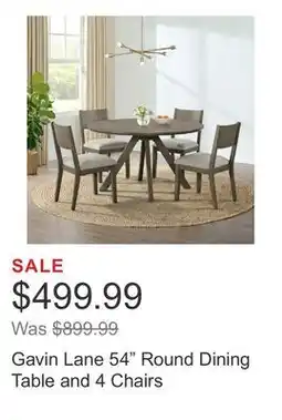 Costco Gavin Lane 54 Round Dining Table and 4 Chairs offer