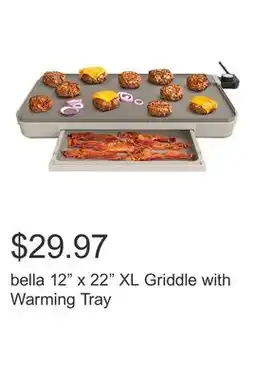 Costco bella 12 x 22 XL Griddle with Warming Tray offer
