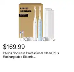 Costco Philips Sonicare Professional Clean Plus Rechargeable Electric Toothbrush, 2-Pack offer