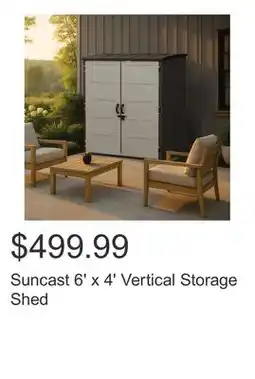 Costco Suncast 6' x 4' Vertical Storage Shed offer