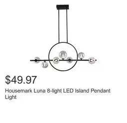 Costco Housemark Luna 8-light LED Island Pendant Light offer