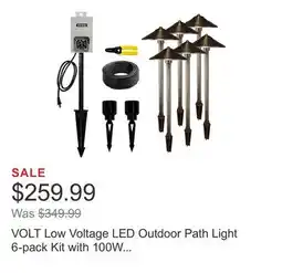 Costco VOLT Low Voltage LED Outdoor Path Light 6-pack Kit with 100W Transformer offer