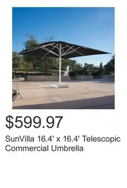 Costco SunVilla 16.4' x 16.4' Telescopic Commercial Umbrella offer