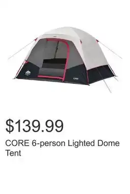 Costco CORE 6-person Lighted Dome Tent offer