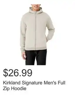 Costco Kirkland Signature Men's Full Zip Hoodie offer