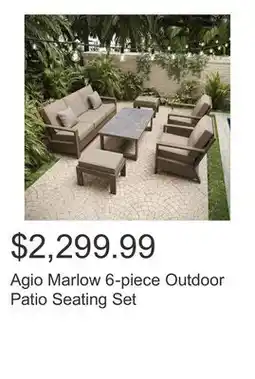 Costco Agio Marlow 6-piece Outdoor Patio Seating Set offer