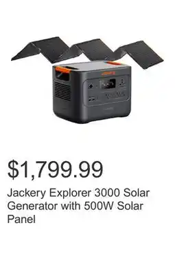 Costco Jackery Explorer 3000 Solar Generator with 500W Solar Panel offer