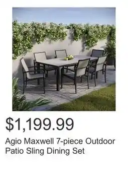 Costco Agio Maxwell 7-piece Outdoor Patio Sling Dining Set offer
