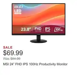 Costco MSI 24 FHD IPS 100Hz Productivity Monitor offer