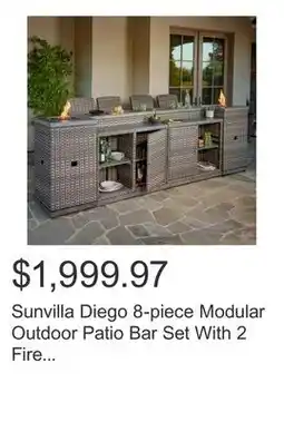 Costco Sunvilla Diego 8-piece Modular Outdoor Patio Bar Set With 2 Fire Towers offer